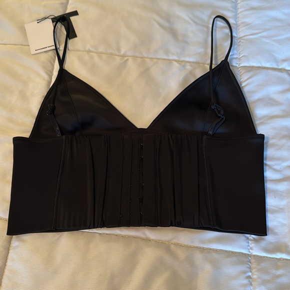 BNWT T by Alexander Wang Black Satin Bustier Bra Too, Sz8 - Picture 2 of 7